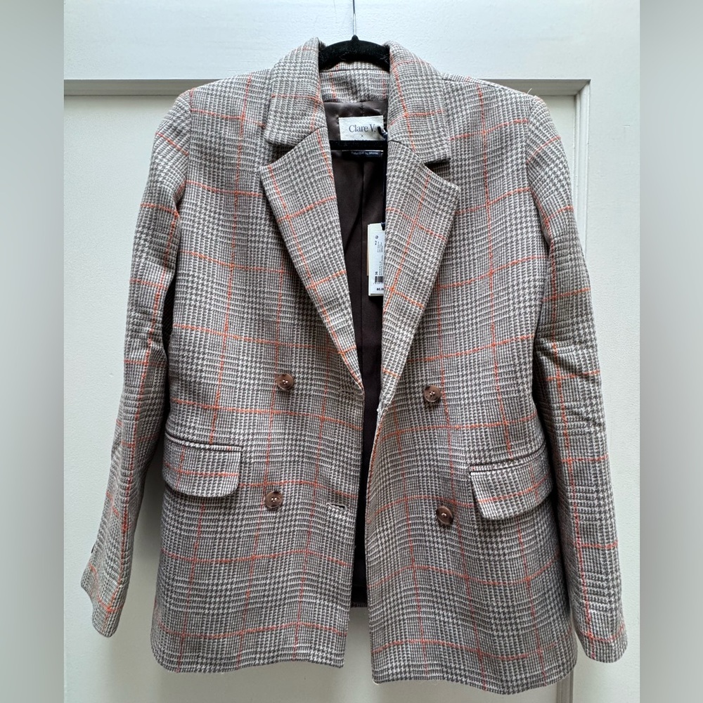 Clare V x Monoprix Plaid Blazer sz 36 NWT